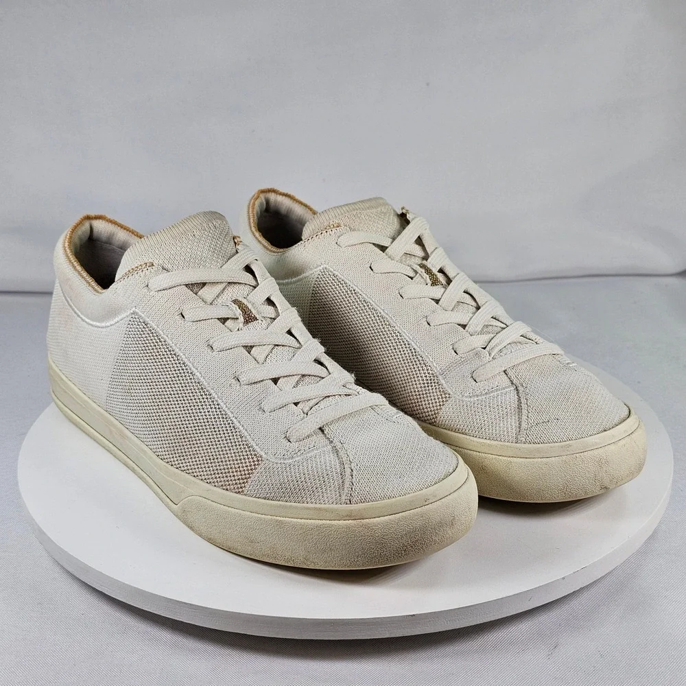 Rothys The Lace Up Sneakers Sand White Knit Low Top Shoes Womens Size 8‎